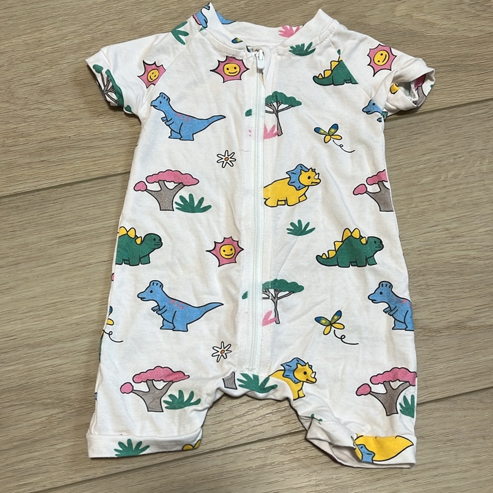 LVKiss Bamboo Viscose Colorful Dinosaur and Narwhal Baby Summer Rompers Size 0-3 - Picture 5 of 5